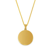 Lant cu Pandantiv Rotund Placat cu Aur 18K -personalizat + Cadou - Sentimente Gravate
